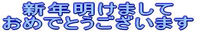 新年明けましておめでとうございます 