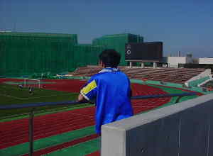 試合を見つめる　Ｙ野氏