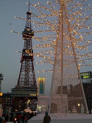 札幌テレビ塔とイルミネーション