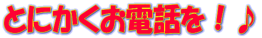 とにかくお電話を！♪